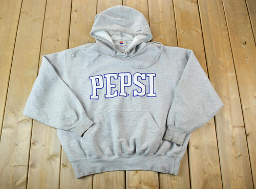 Vintage Y2K Pepsi Embroidered Graphic Hoodie / 90s Hoodie / Vintage Sweater / Color Block /