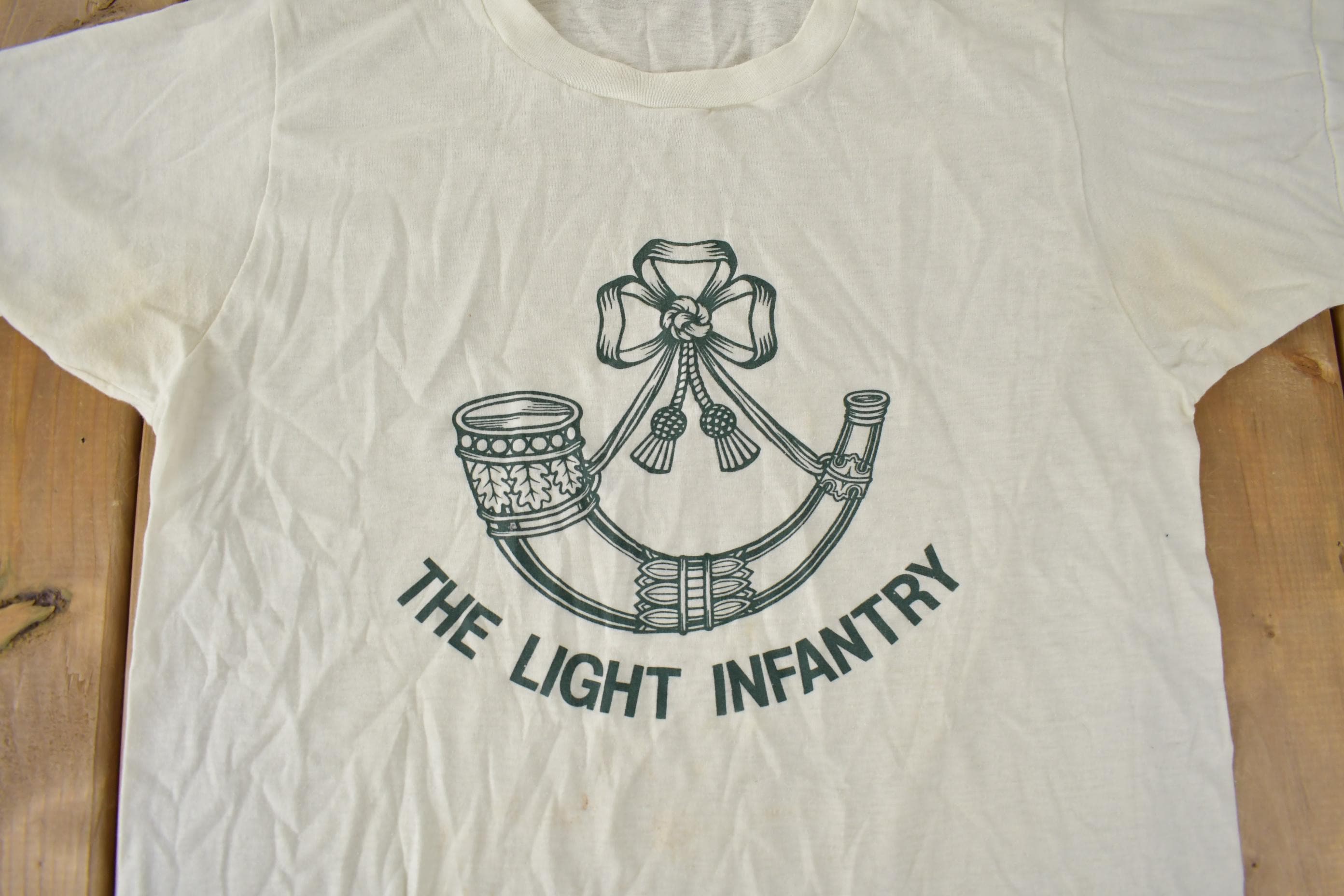 Vintage 1990s The Light Infantry Single Stitch Graphic T Shirt Made In USA