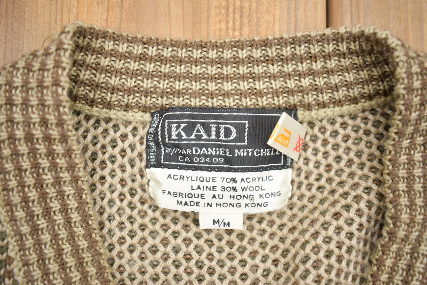 Vintage 1980s Kaid Daniel Mitchell Wool Knit Sweater / Vintage 80s Crewneck / Outdoorsman / Vintage Knit / Winter Sweatshirt / Kaid Knit