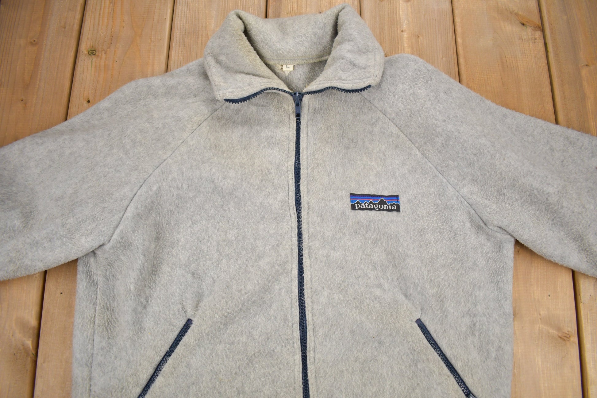 Vintage 1970s Patagonia Raglan Sleeve Full Zip Fleece Sweater