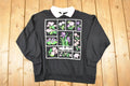 Vintage 1990s Alyssa Anne Floral Graphic Print Collared Sweatshirt Women's L