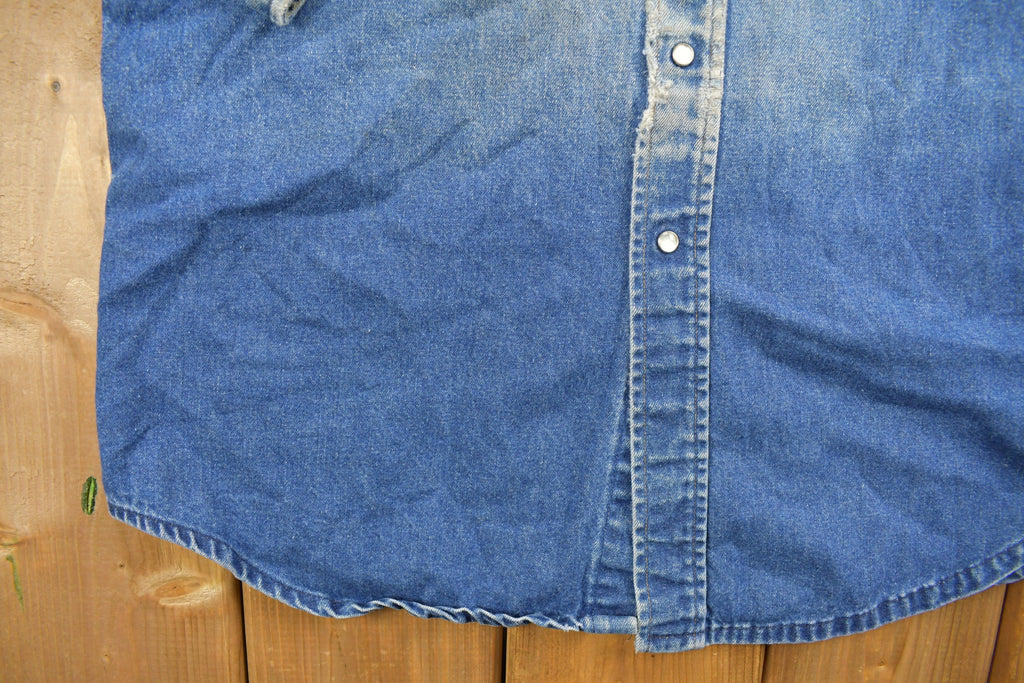 Vintage 1980s Carhartt Pearl Snap Denim Shirt