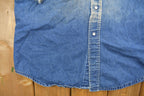 Vintage 1980s Carhartt Pearl Snap Denim Shirt