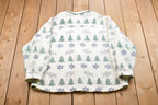 Vintage 1990s Christmas Pattern Fleece Button Up Sweater