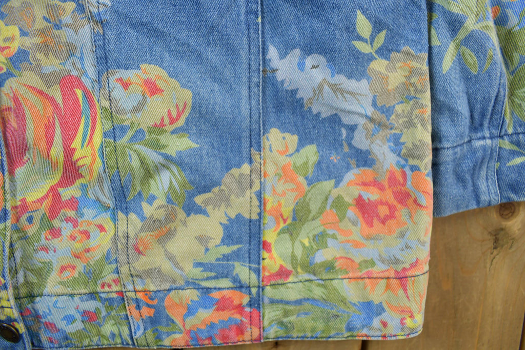 Vintage 1990s Floral Denim Jean Jacket