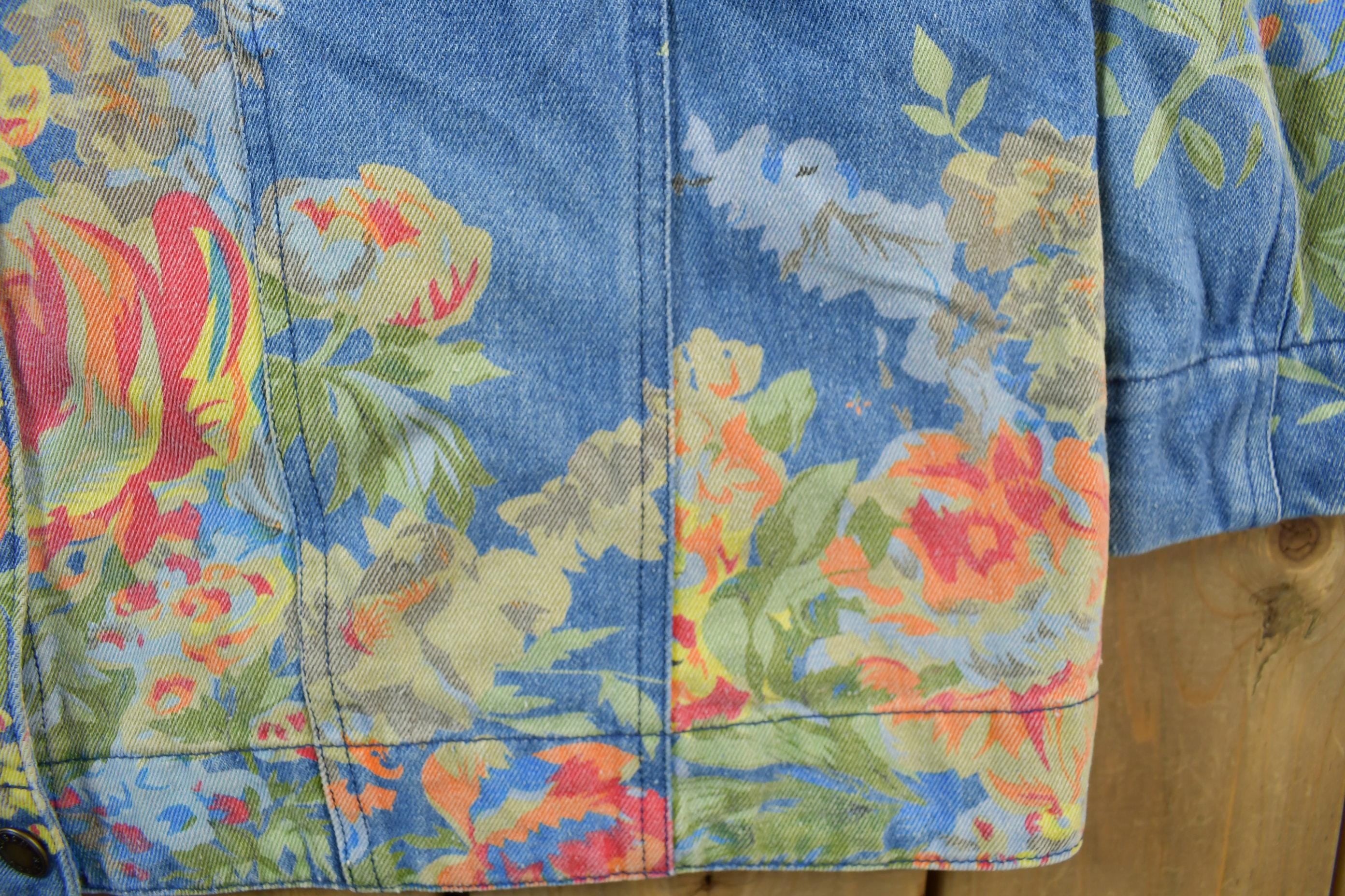 Vintage 1990s Floral Denim Jean Jacket