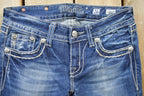 Vintage Y2K Miss Me Bedazzled Low Rise Jeans Size 26x32
