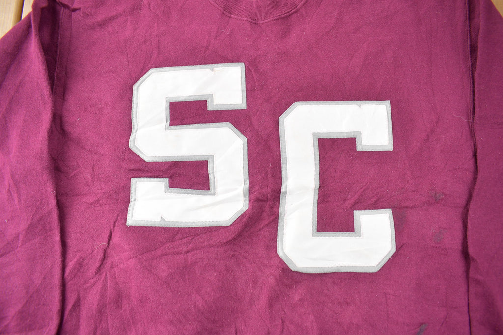 Vintage 1990s SC Embroidered Discus Athletic Crewneck Sweatshirt Made In USA Size L