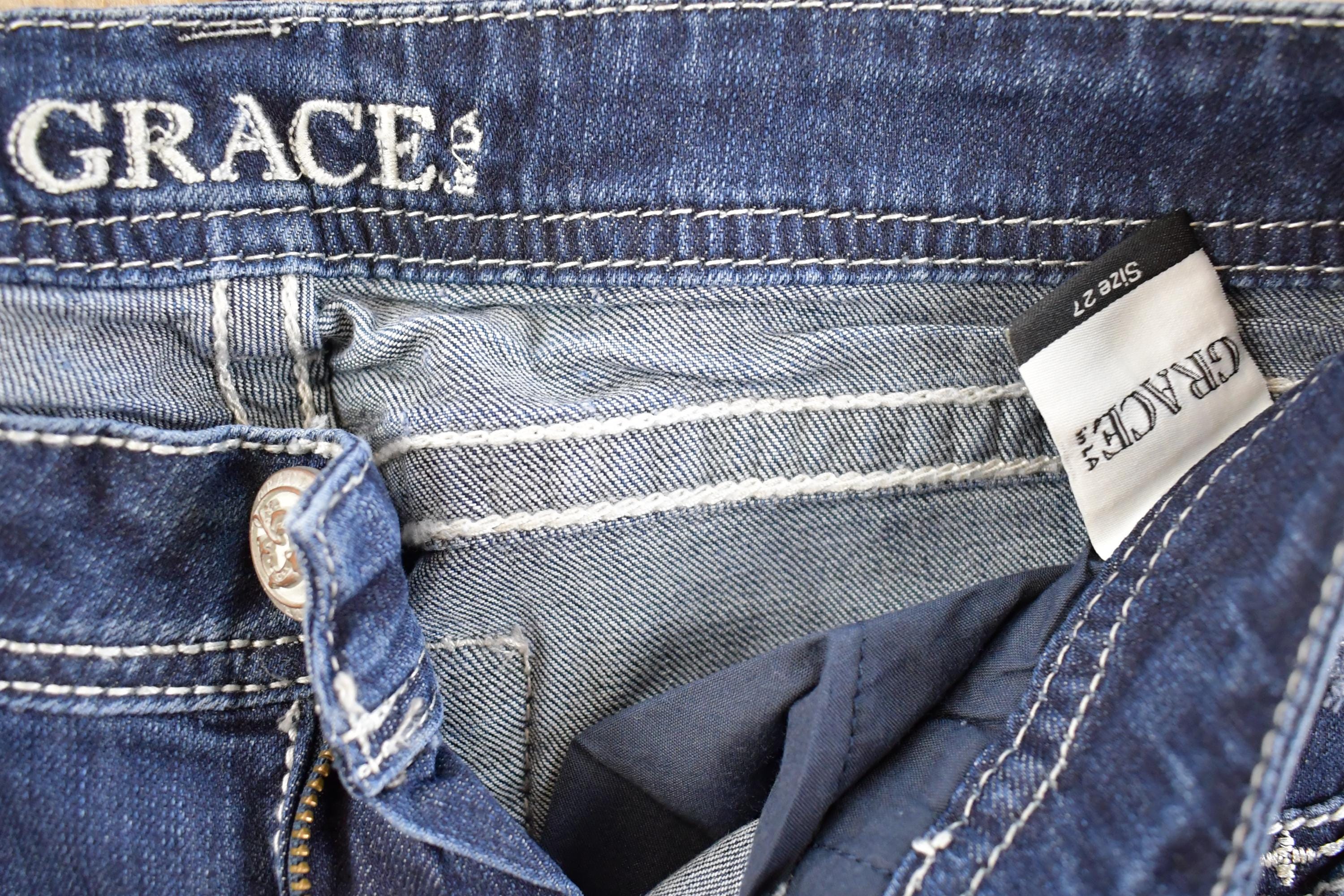 Vintage Deadstock Y2K Grace LA Bedazzled Low Rise Jeans Women's Size 27 x 31
