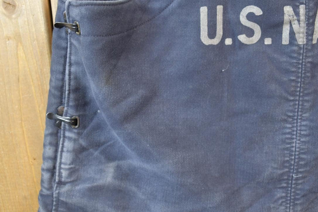 Vintage 1940s N Deck Bib Overalls WWII Blue