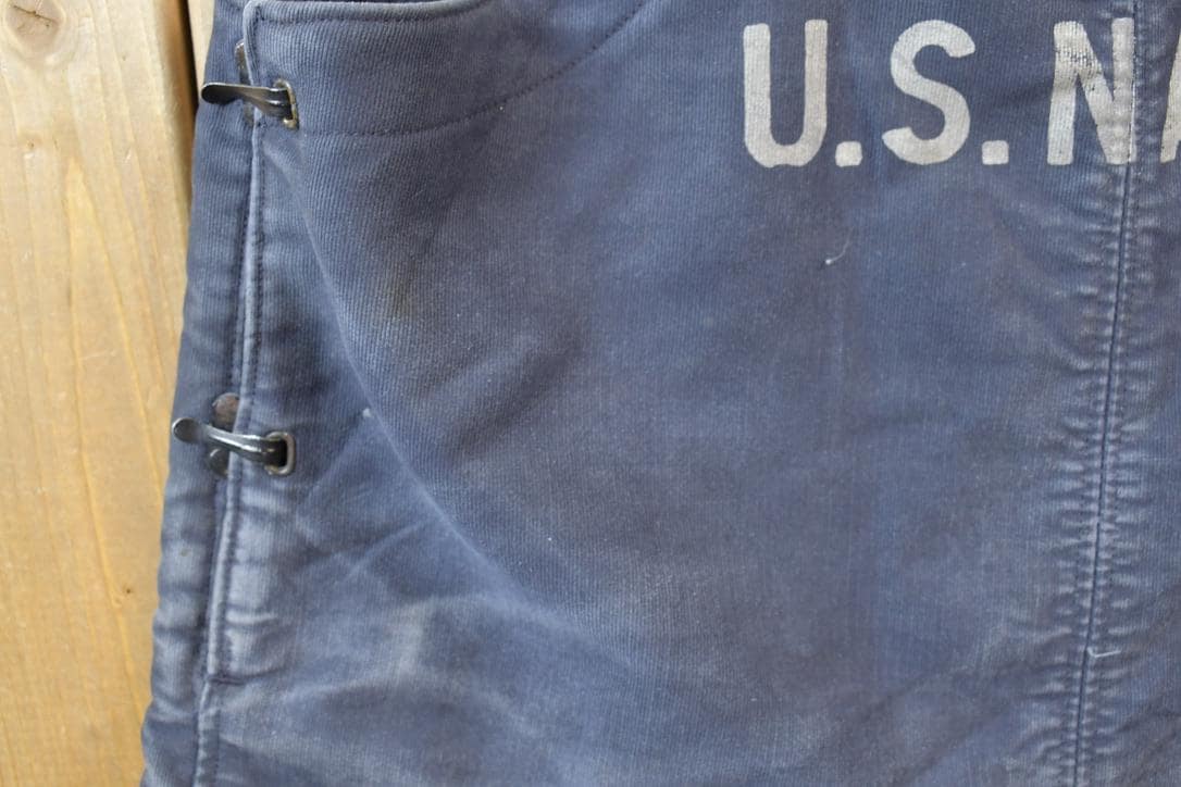 Vintage 1940s N Deck Bib Overalls WWII Blue