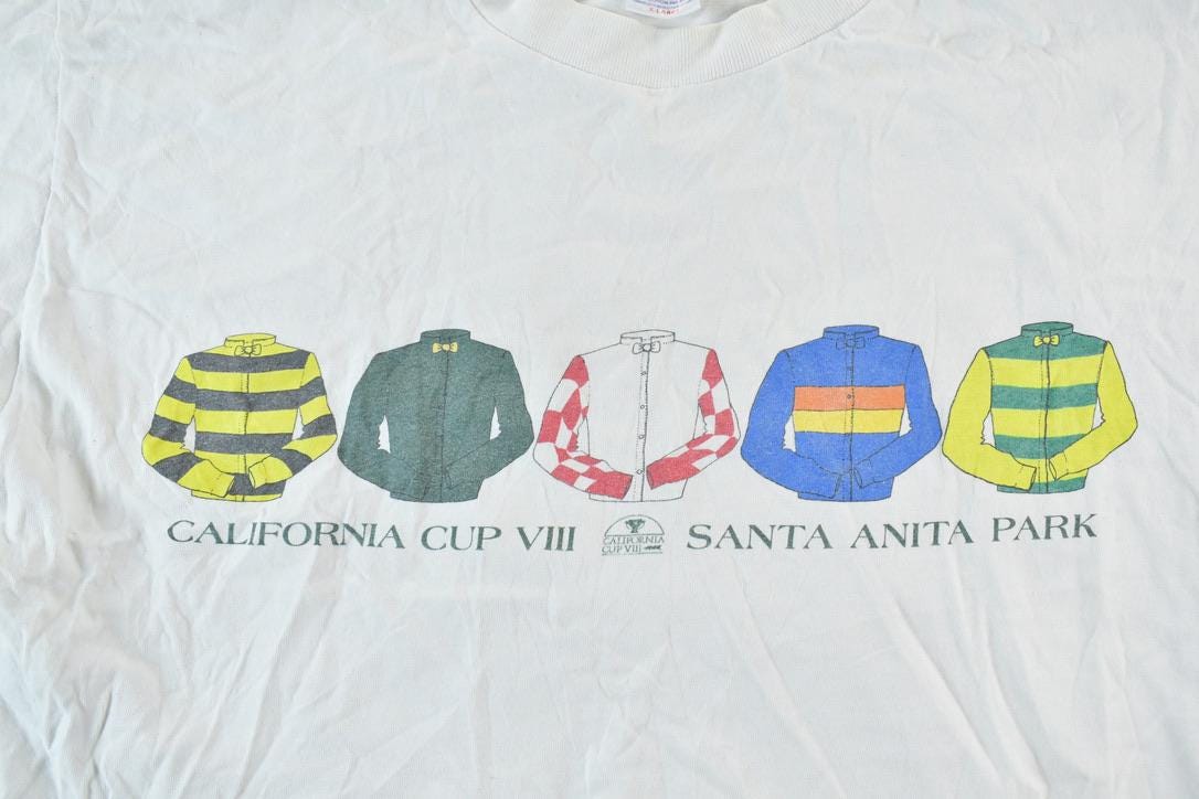 Vintage 1990s Santa Anita Park California Cup Single Stitch T-Shirt