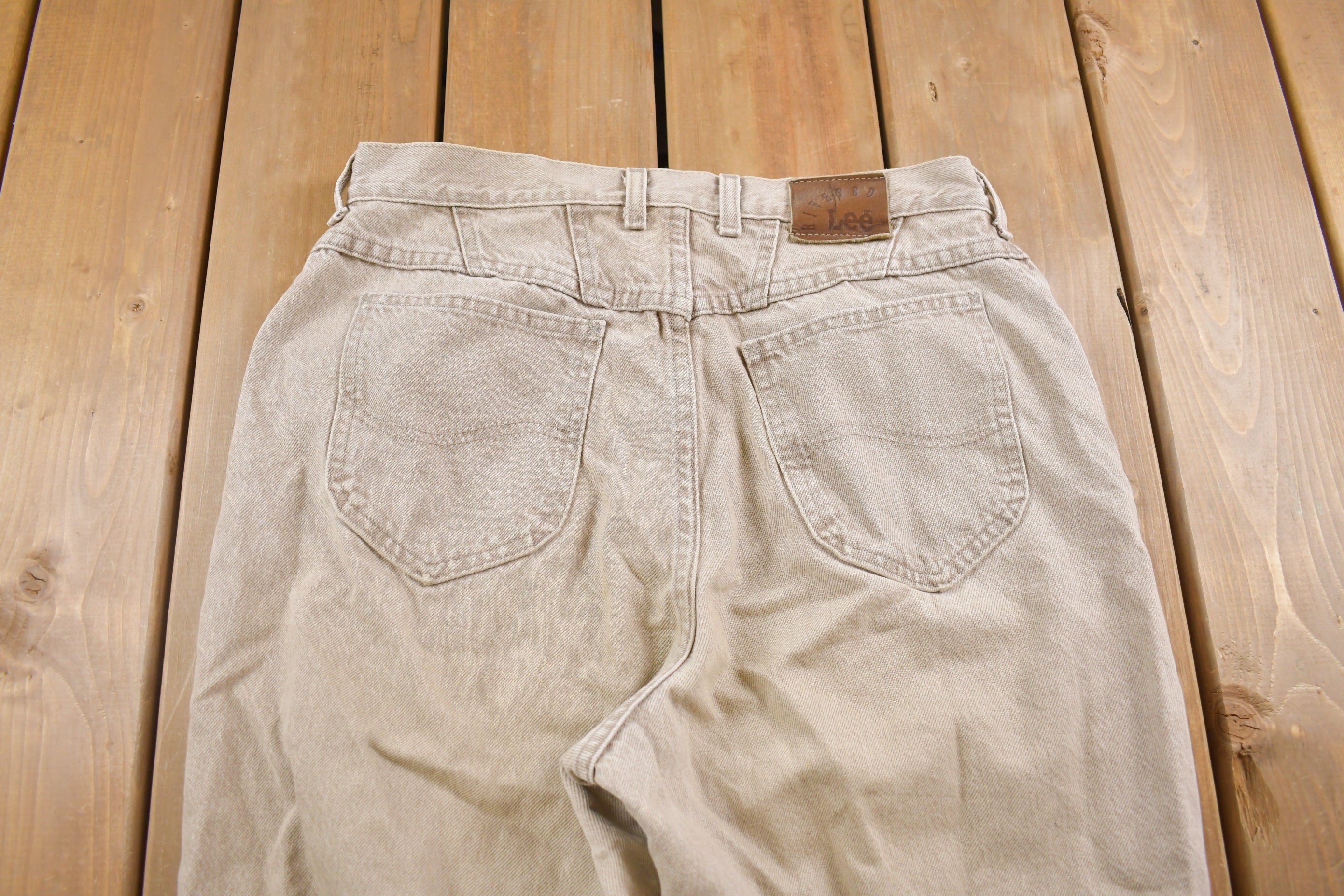 Vintage 1980's Lee Riveted Beige Jeans
