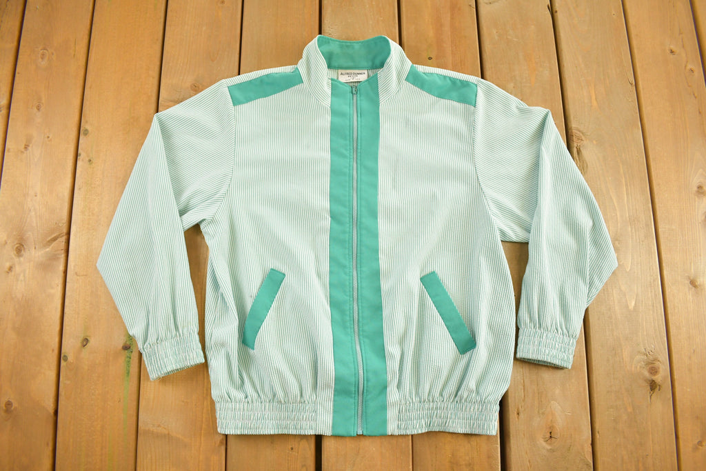Vintage 1980s Alfred Dunner Pin Stripe Full Zip Windbreaker