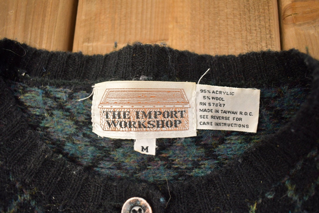 Vintage 1990s Knitted Crewneck Sweater /