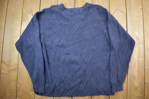 Vintage 1990s Knitted / Eddie Bauer / Blue / Crewneck Sweater / Vintage 90s Crewneck / All Over Pattern / Colorful / Sweatshirt