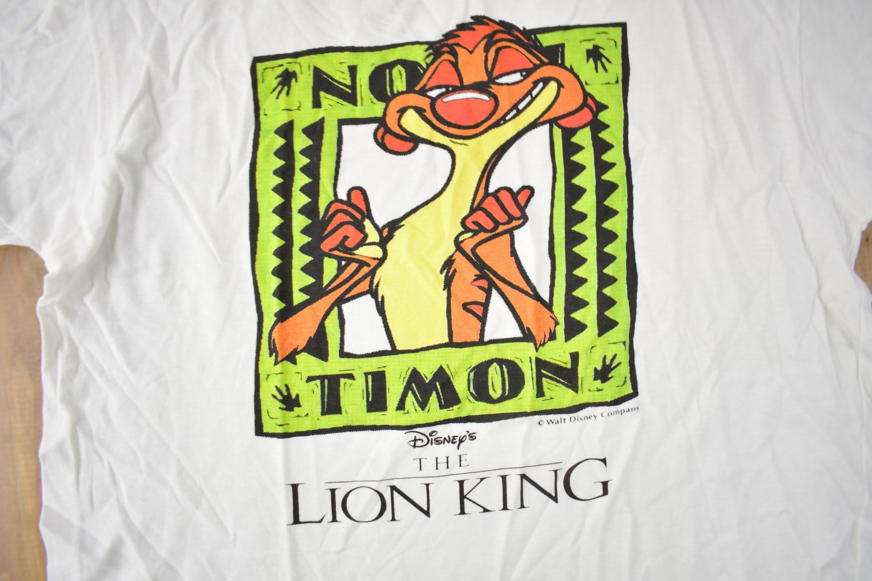 Vintage 1994 Disney's The Lion King Timon Single Stitch Graphic T-shirt Made In USA