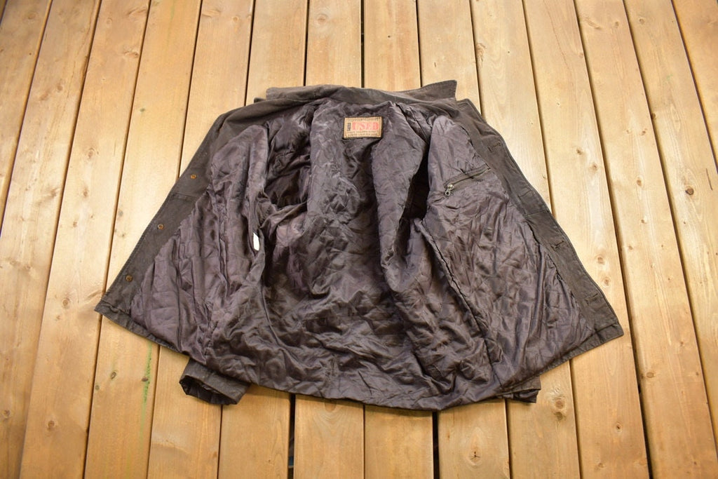 Vintage 1980s Select Clothing Waxed Leather Jacket