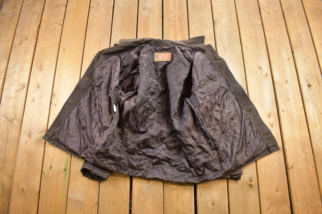 Vintage 1980s Select Clothing Waxed Leather Jacket