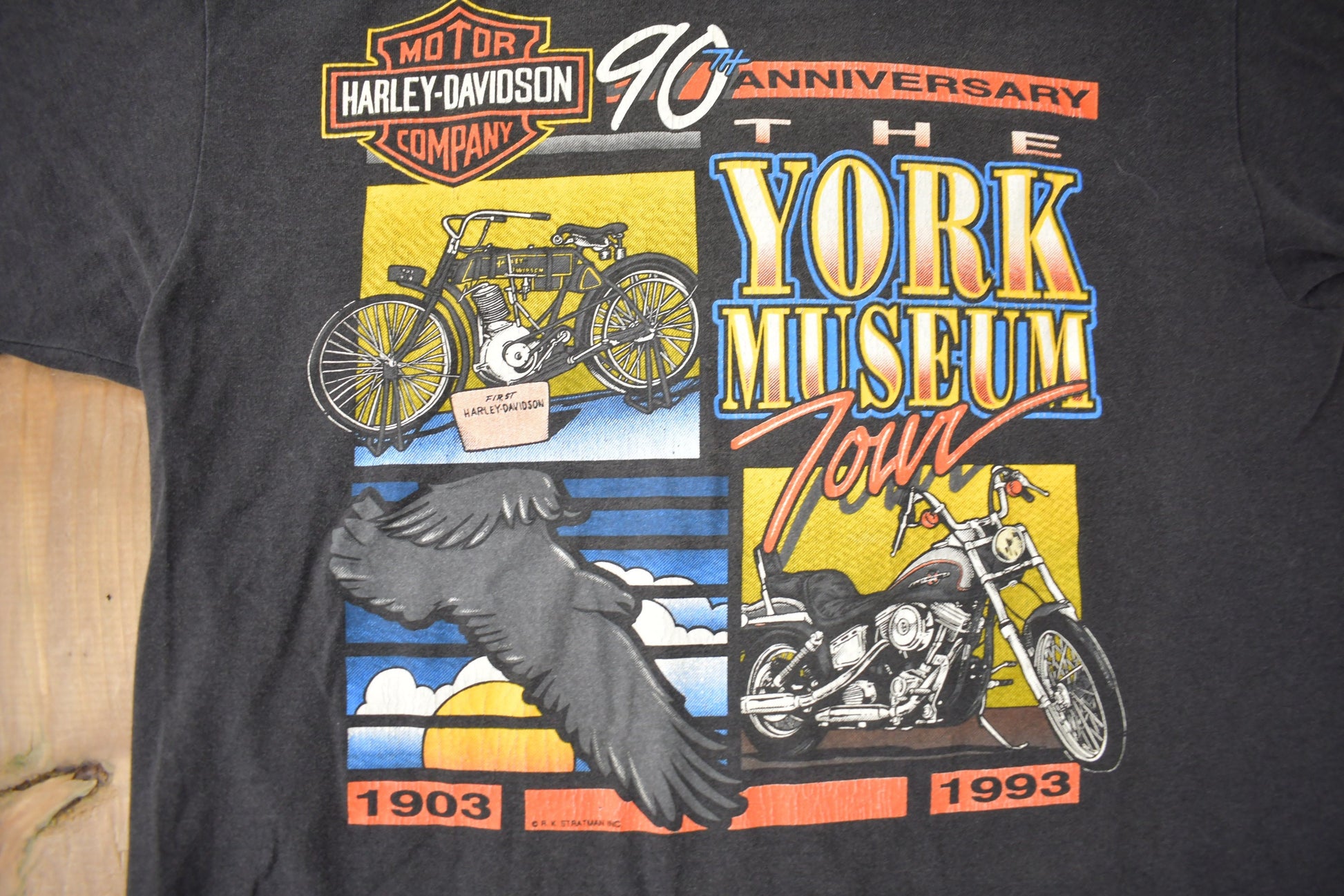 Vintage 1993 Harley Davidson Motorcycles Factory & Museum York Pennsylvania Single Stitch Graphic T-Shirt Made In USA
