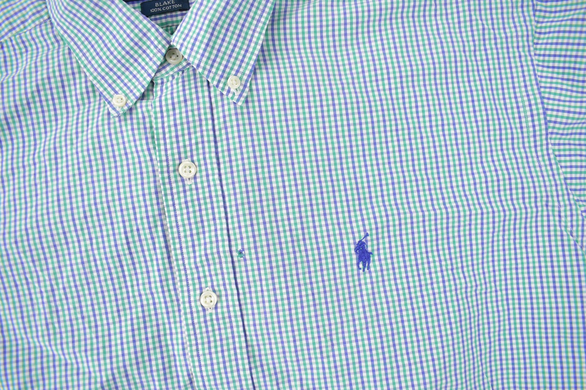 Vintage 1990s Ralph Lauren Blake Small Pony Plaid Button Up Shirt Size L