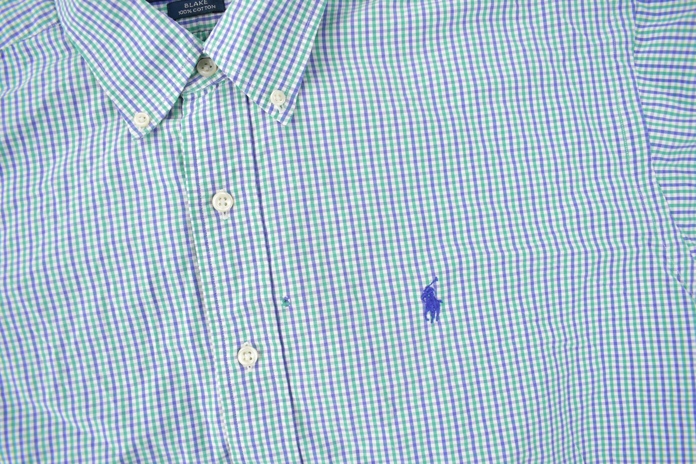Vintage 1990s Ralph Lauren Blake Small Pony Plaid Button Up Shirt Size L
