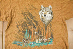 Vintage 1990s Wolf Theme Tie Dye Graphic T-Shirt Made In USA Size L
