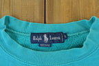 Vintage 1990s Ralph Lauren Teal Boxy Crewneck Sweatshirt