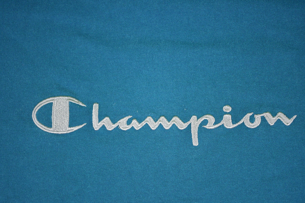 Vintage 1990s Champion Embroidered Made In USA Hoodie Sweatshirt