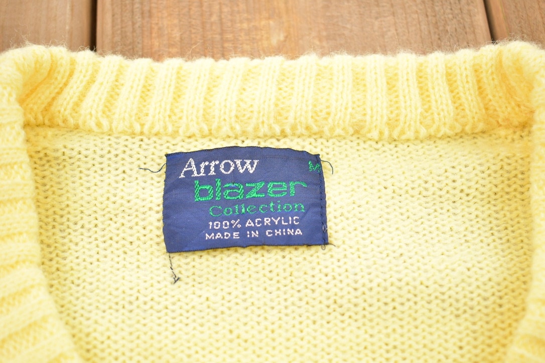 Vintage 1990s Knitted Arrow V-Neck Blazer Collection