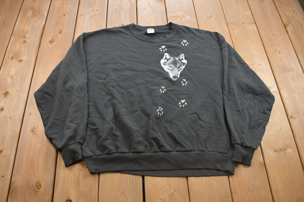 Vintage 1990s Jerzees Wolf Crewneck Sweatshirt
