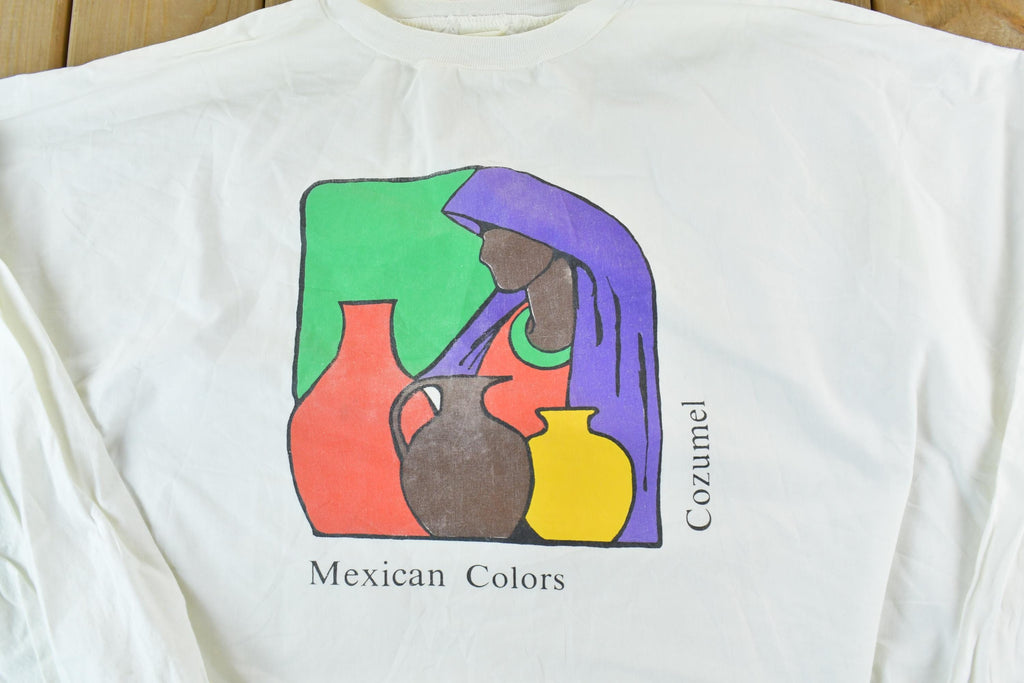 Vintage 1990s Mexican Colours Cozumel Souvenir Crewneck Sweatshirt