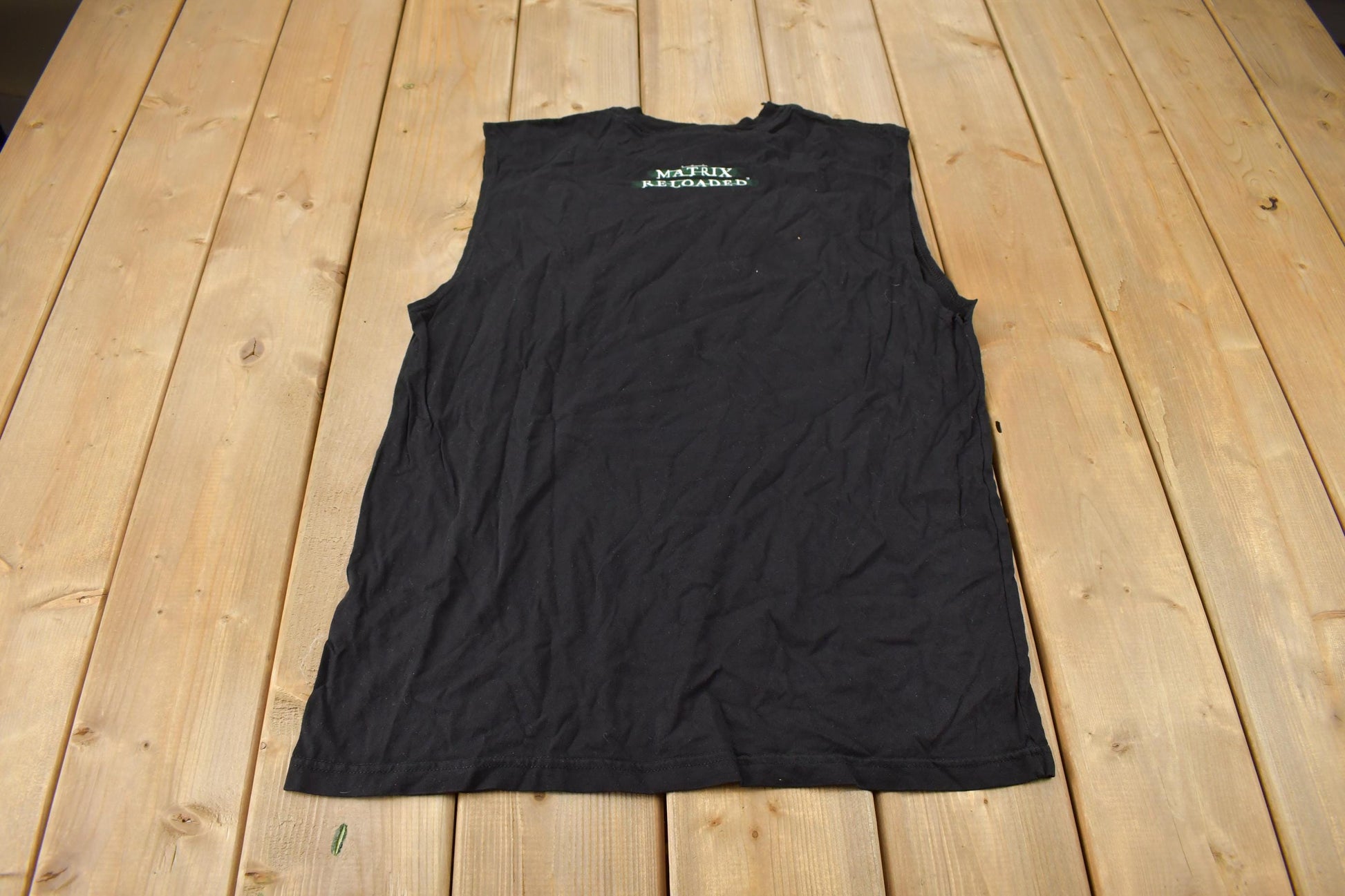 Vintage 2003 The Matrix Reloaded Sleeveless Movie Promo T-shirt Size Large