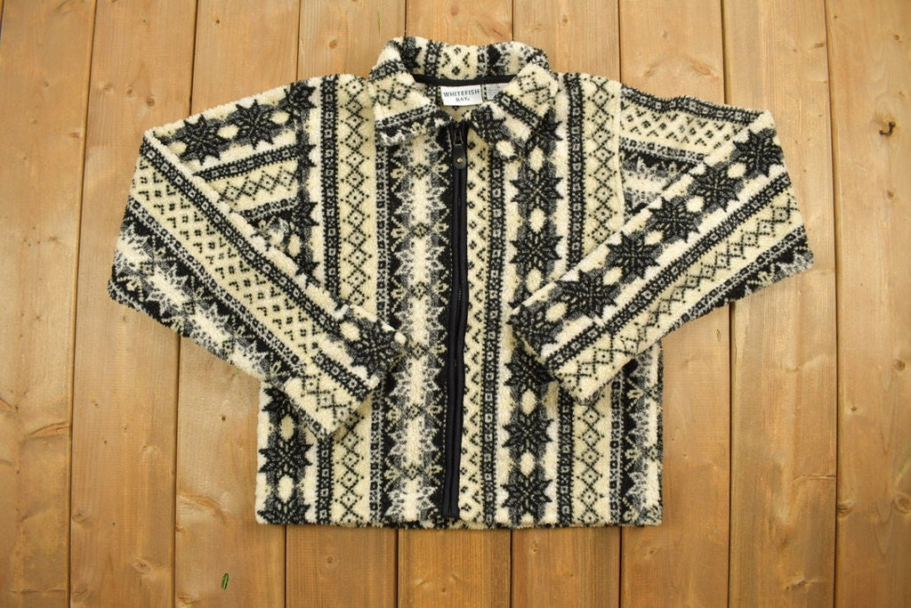 Vintage 1990s Whitefish Bay Fleece Zip Up Sweater