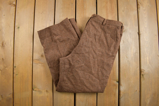 Vintage 1980's Basic Wool Trousers Size 33 x 25.5 / Dress Pants / Bottoms / 100% Wool / Grandpa Core