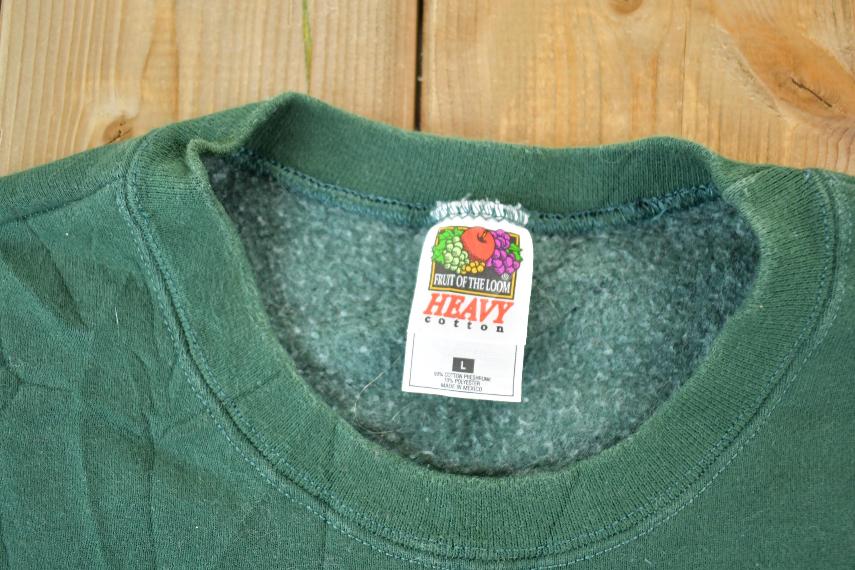 Vintage 1990s Cornelia Elementary Souvenir Plaid Heavyweight Crewneck Sweatshirt