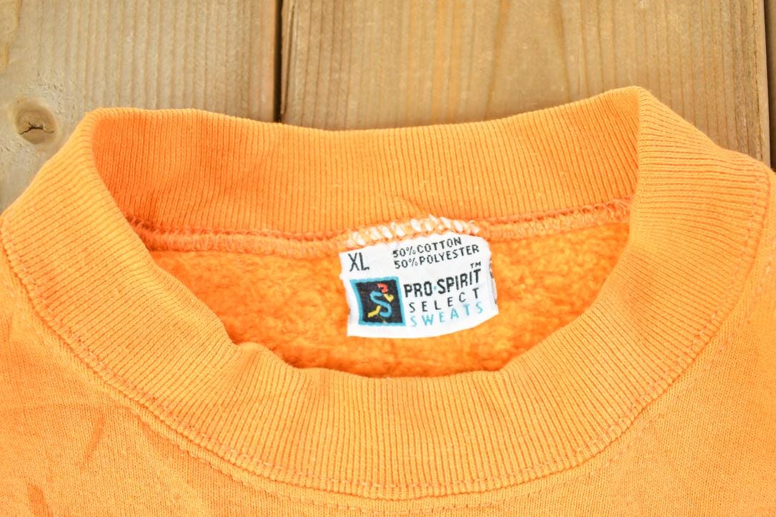 Vintage 1990s Blank Orange Heavyweight Crewneck Sweatshirt Made In USA