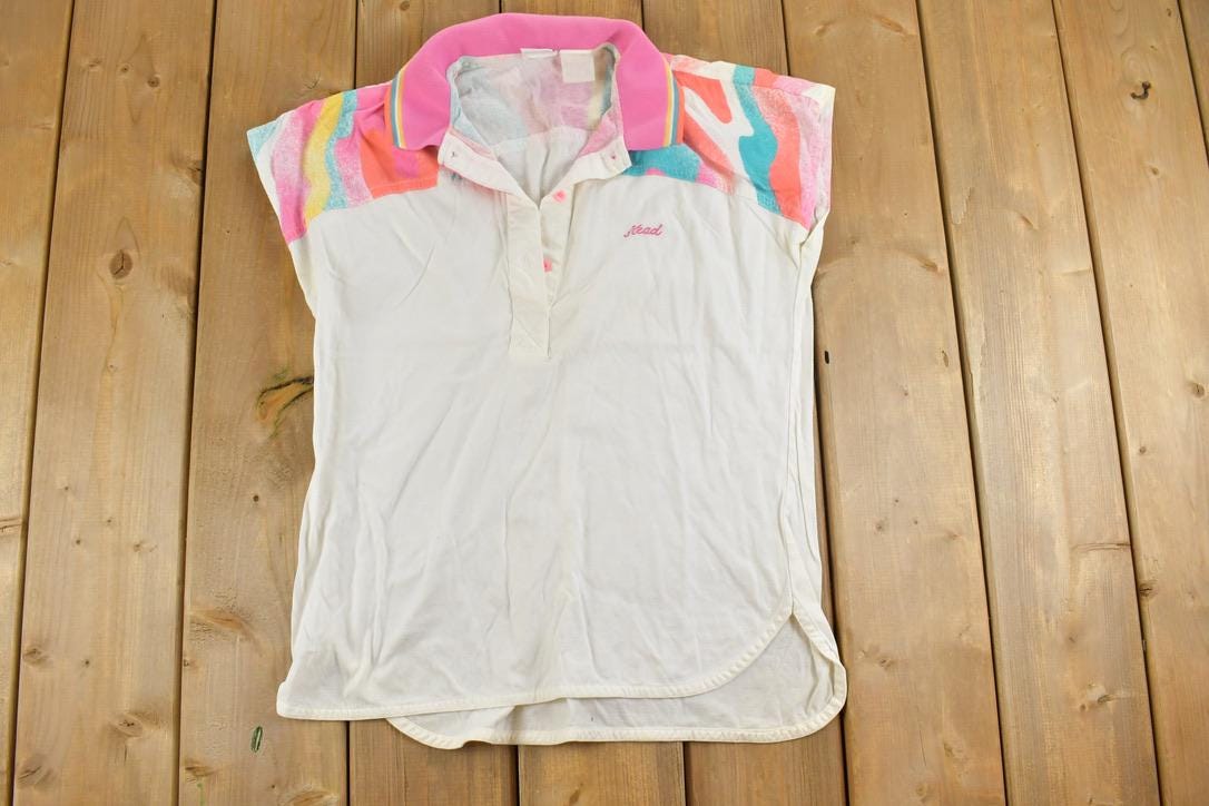 Vintage 1990s Head Collared Sleeveless Ski Graphic T-Shirt