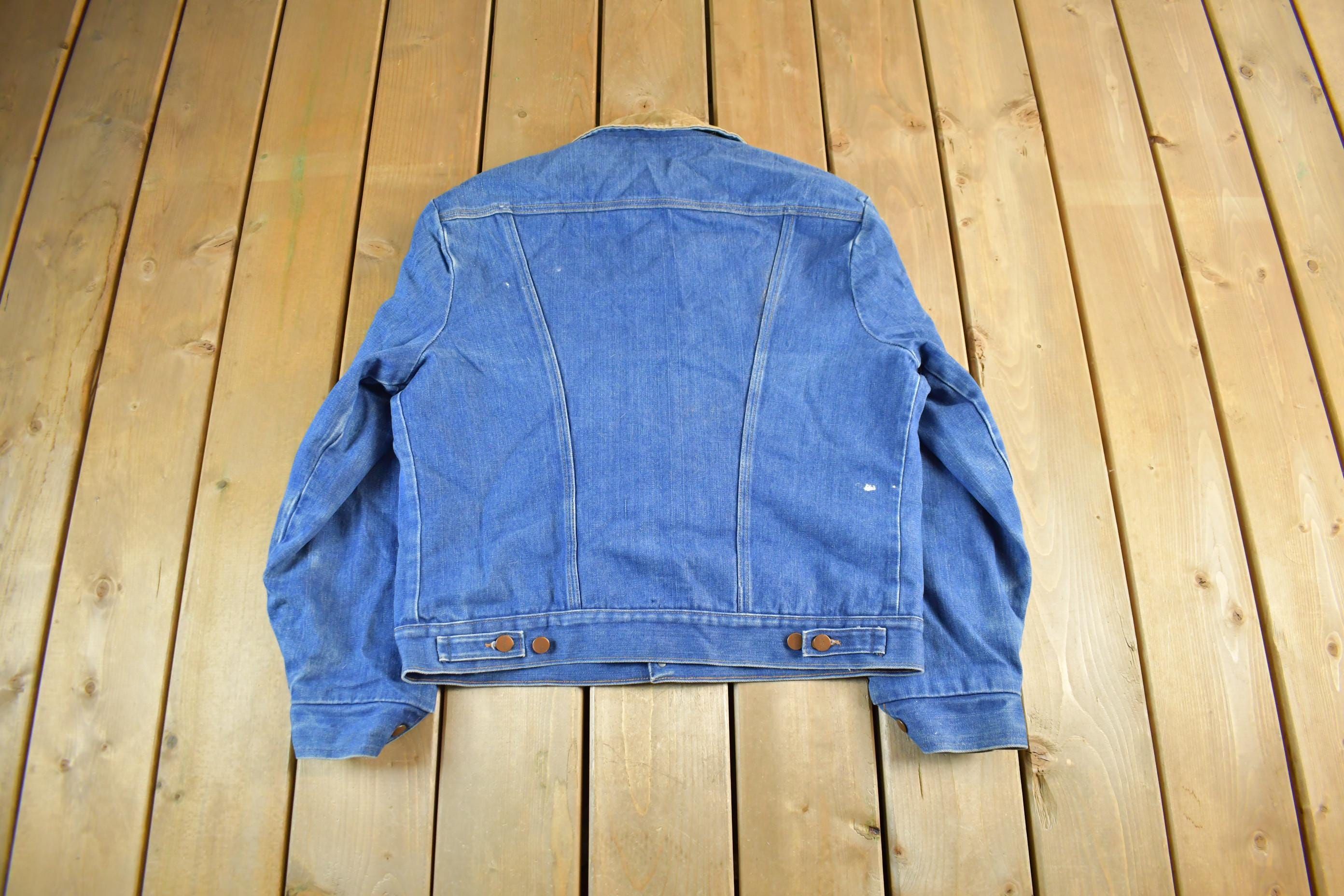 Vintage 1980s Wrangler Western Wear Blanket Lined Denim Jean Jacket Men's 44