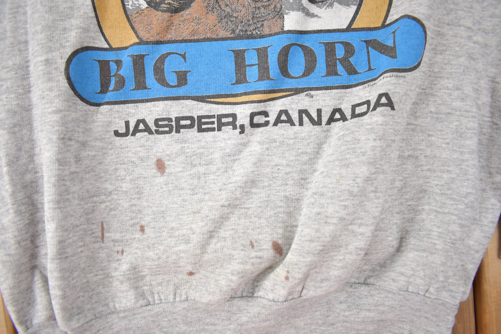 Vintage 1990s Rocky Mountain Wildlife Jasper Alberta Souvenir Crewneck Sweatshirt