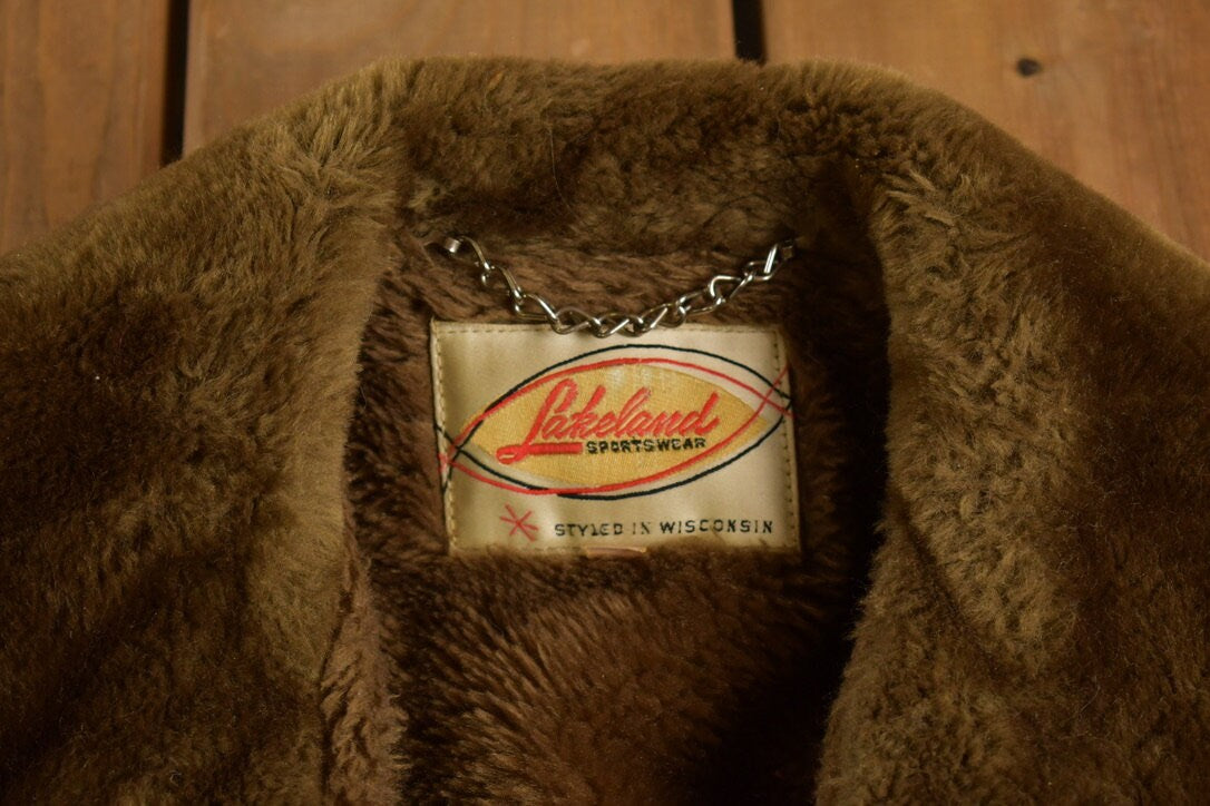 Vintage 1980s Lakeland Sportswear Shearling Long Coat