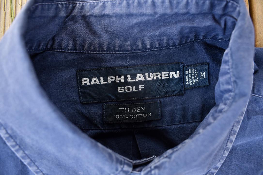 Vintage 1990s Ralph Lauren Golf Embroidered Polo Bear Button Down Shirt