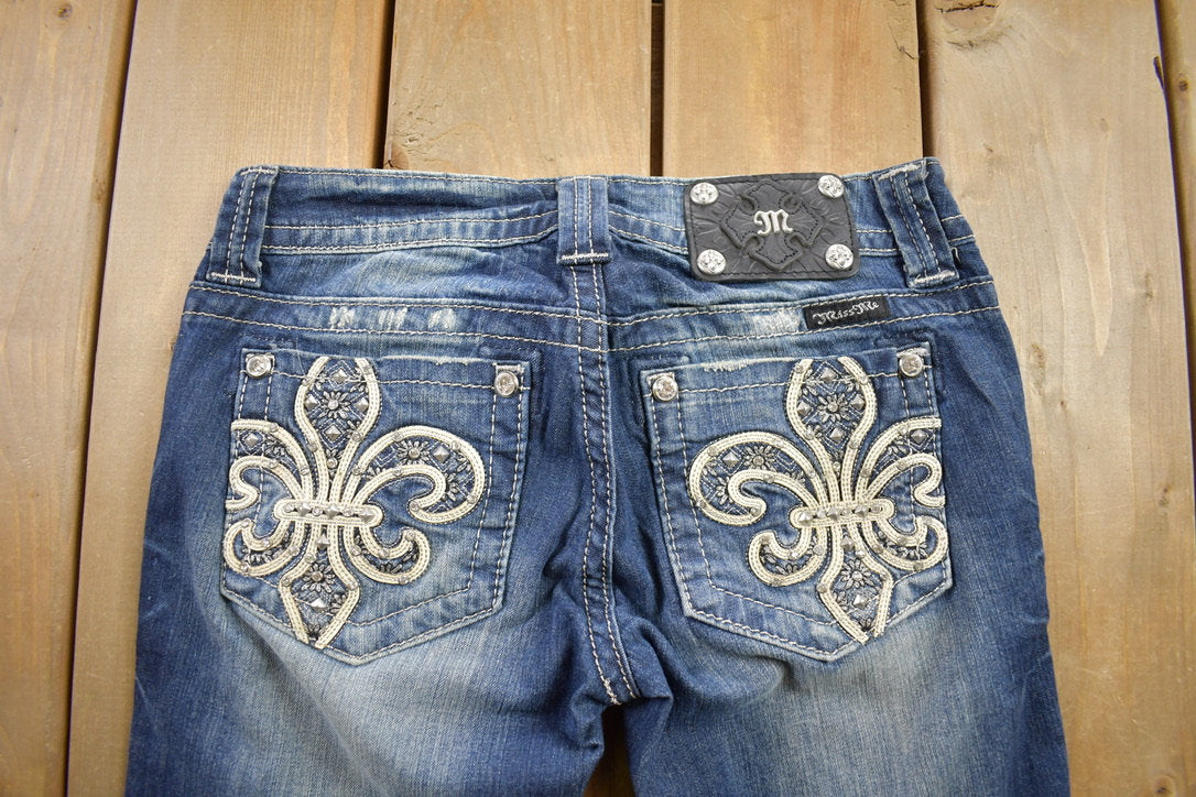 Vintage Y2K Miss Me Bedazzled Low Rise Jeans Size 26x31