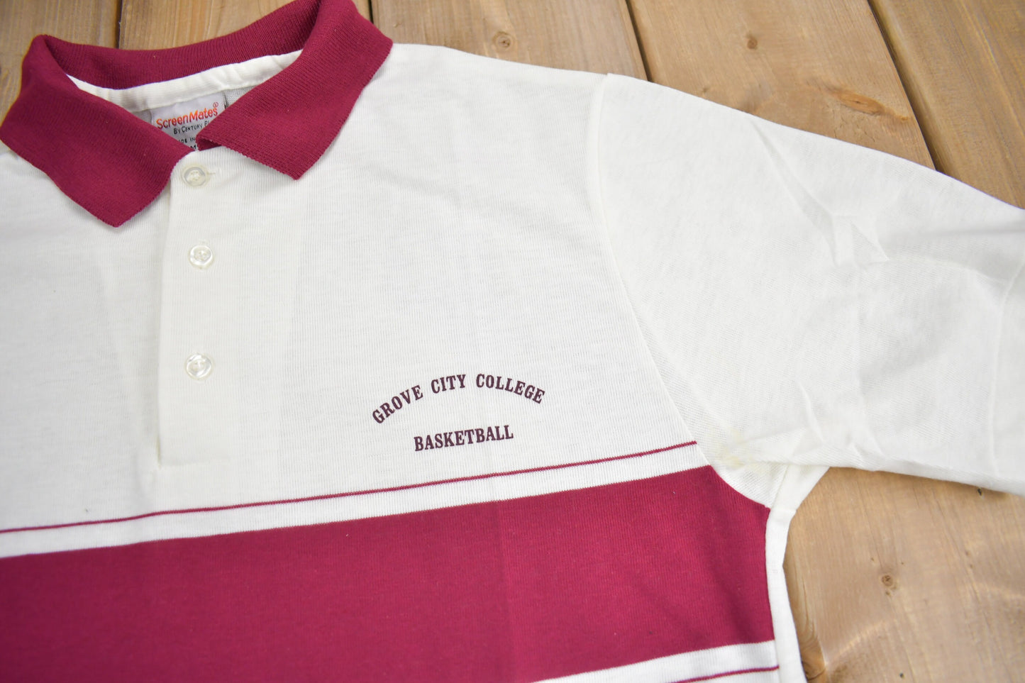 Vintage 1980s Grove City Basketball Quarter Button Shirt / Vintage Shirt / Coach Shirt / Made In USA