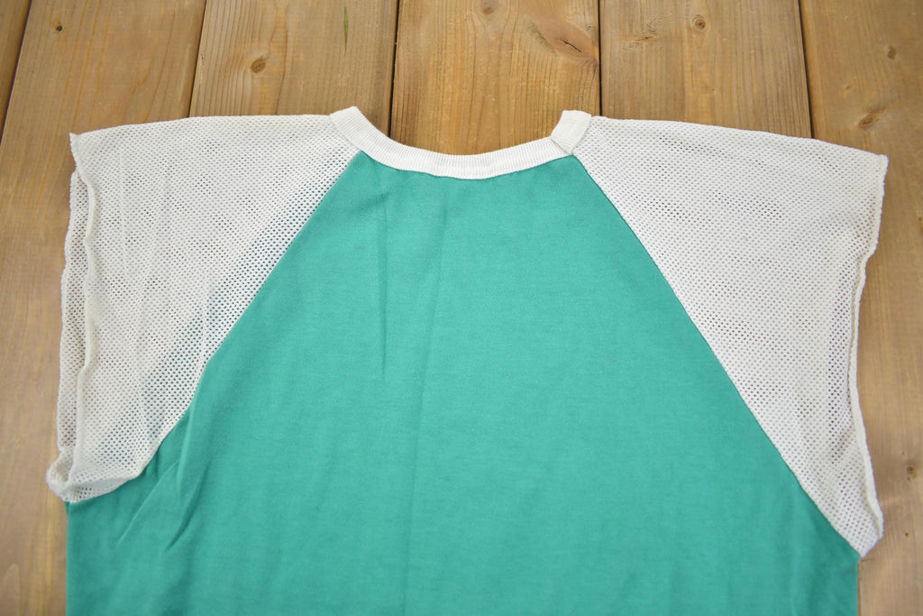 Vintage 1980's Wasaga Beach Mesh Sleeve Cut Off T Shirt