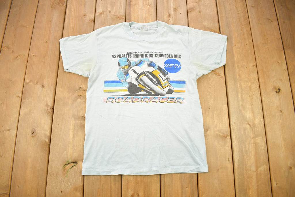 Vintage 1980s Road Racer Speed Bike Graphic T Shirt