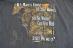 Vintage 1990s Man In The Woods Forest Joke Theme Graphic T-Shirt