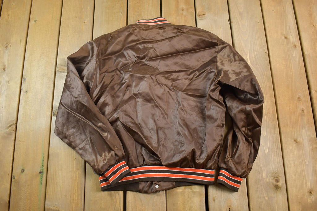 Vintage 1990s Chicago Bears Satin Button Up NFL Football Swingster Jacket