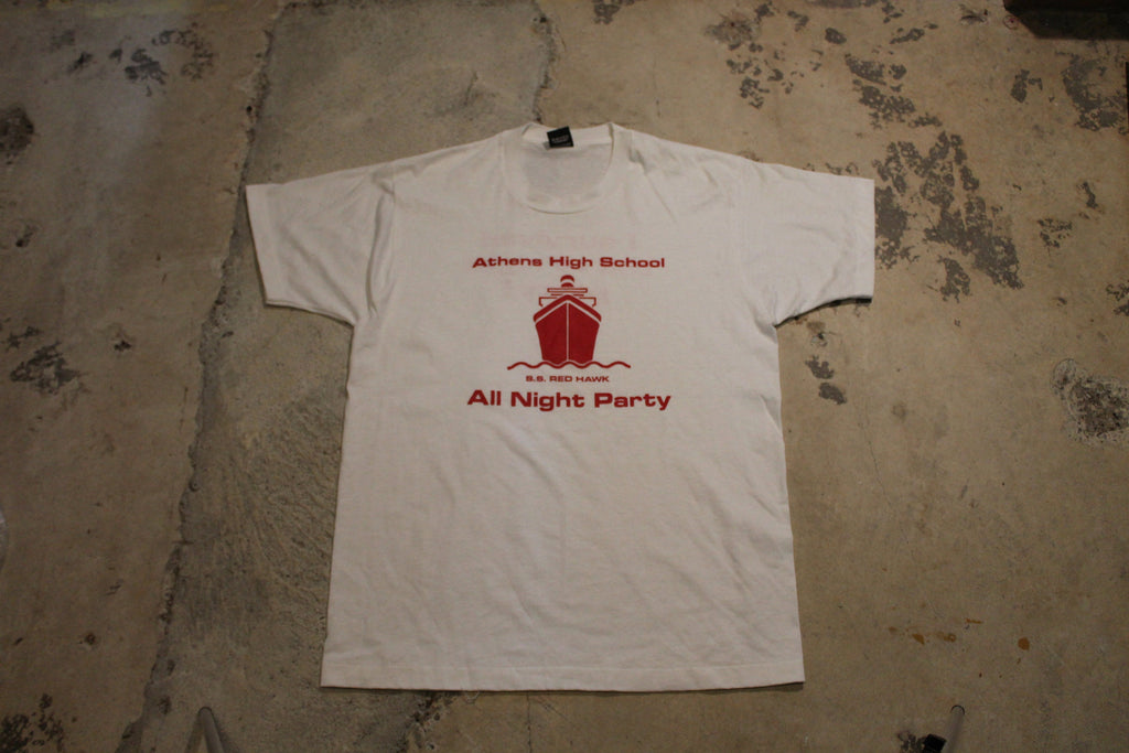 Vintage 1990s Athens High School All Night Party Graphic T Shirt
