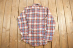 Vintage 1980s JC Penny Plain Pockets Plaid Button Up Shirt